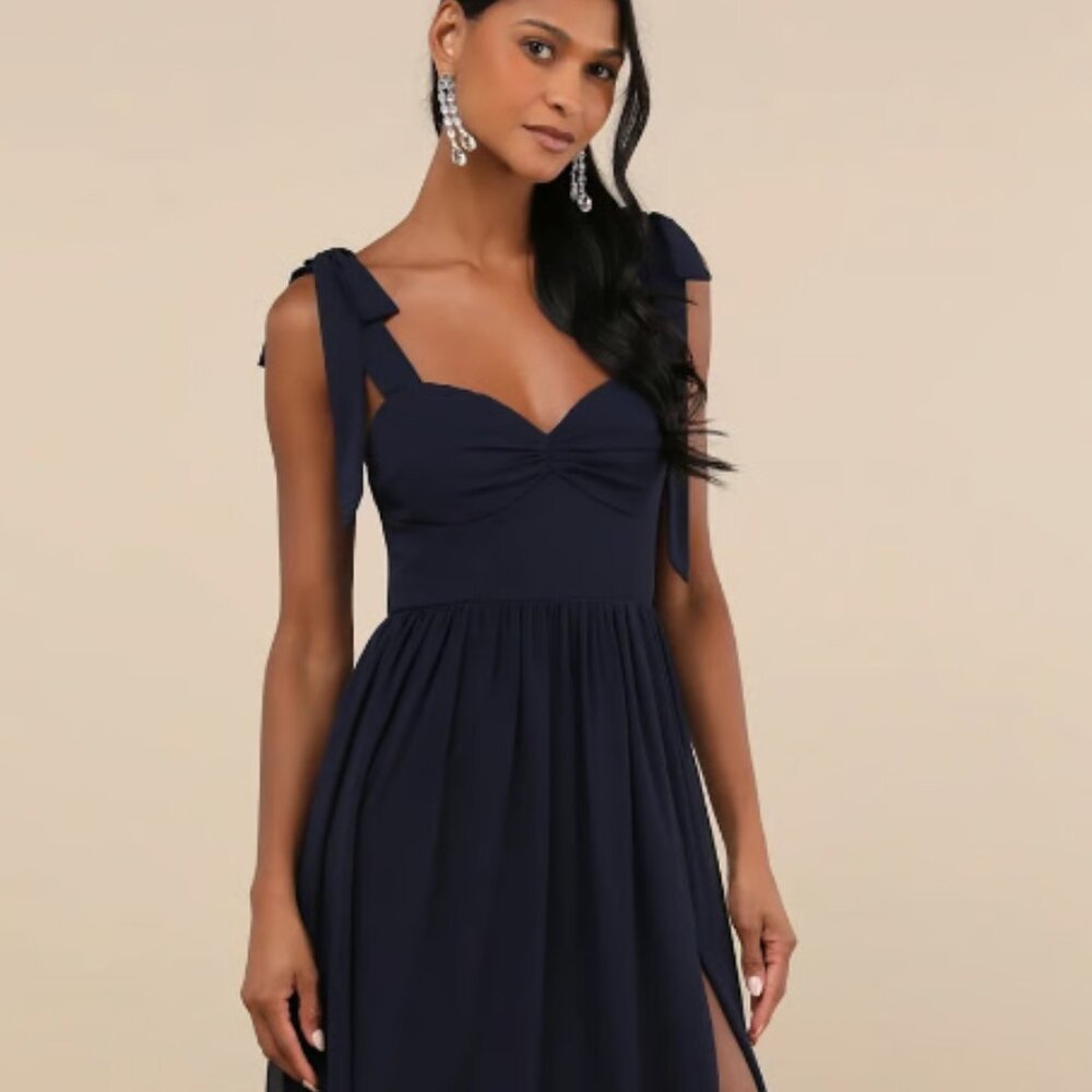 Lulus Ruched Chiffon Maxi Dress